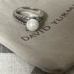 David Yurman Silver Pearl Ring sz8